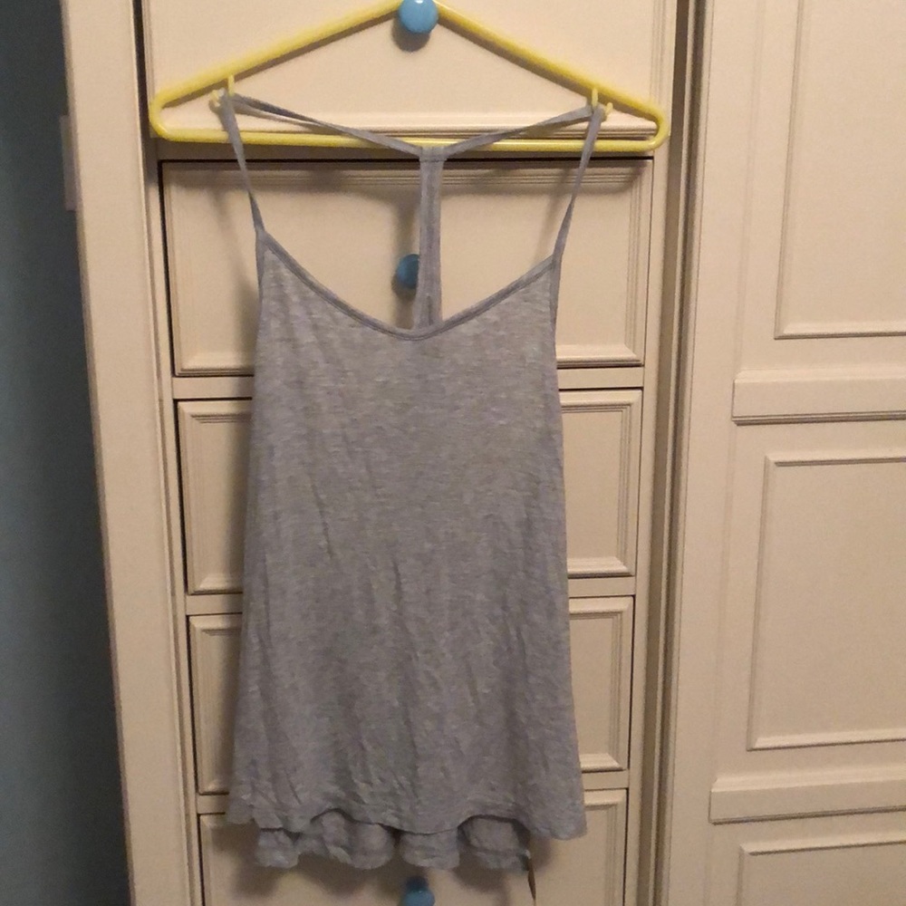 Reebok gray racerback yoga studio top M